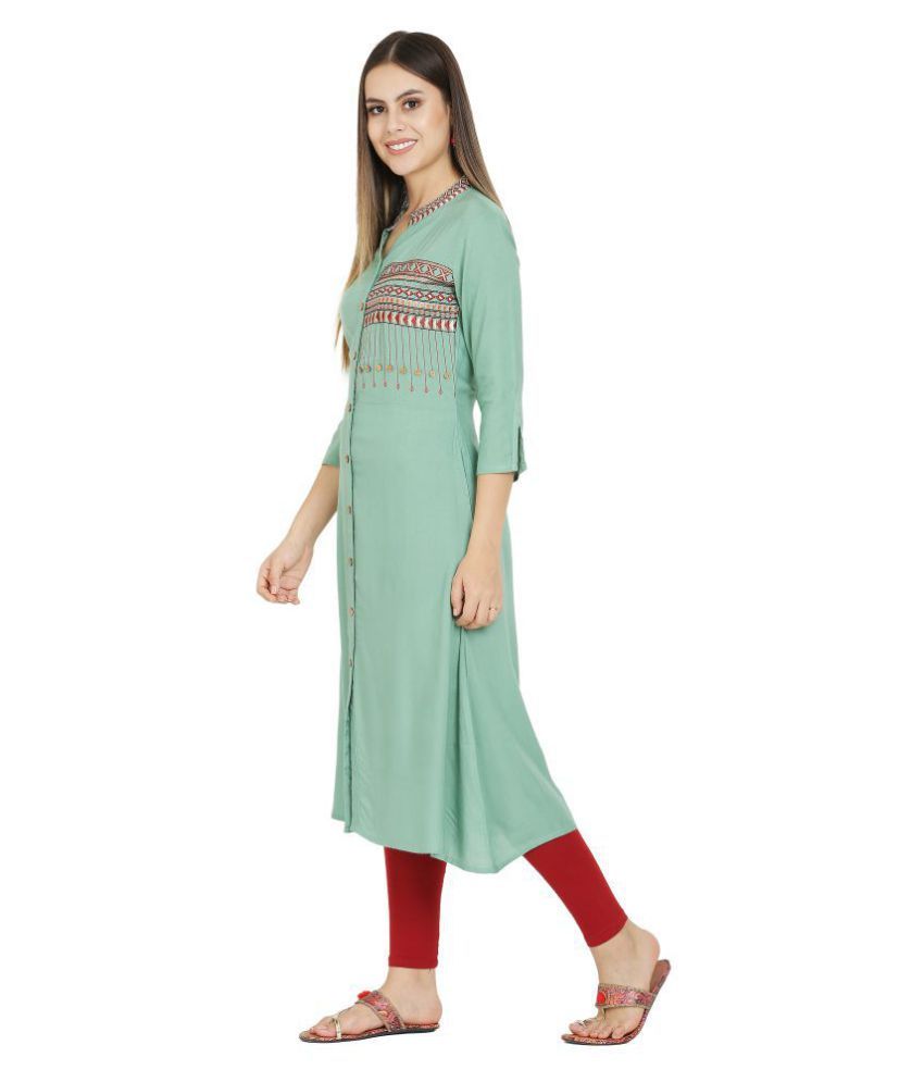 green rayon kurti