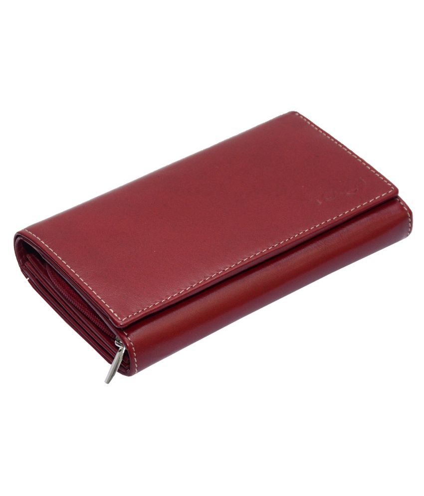     			Tough Women Casual Maroon Genuine Leather Wallet - Regular Size (6 Card Slots)
