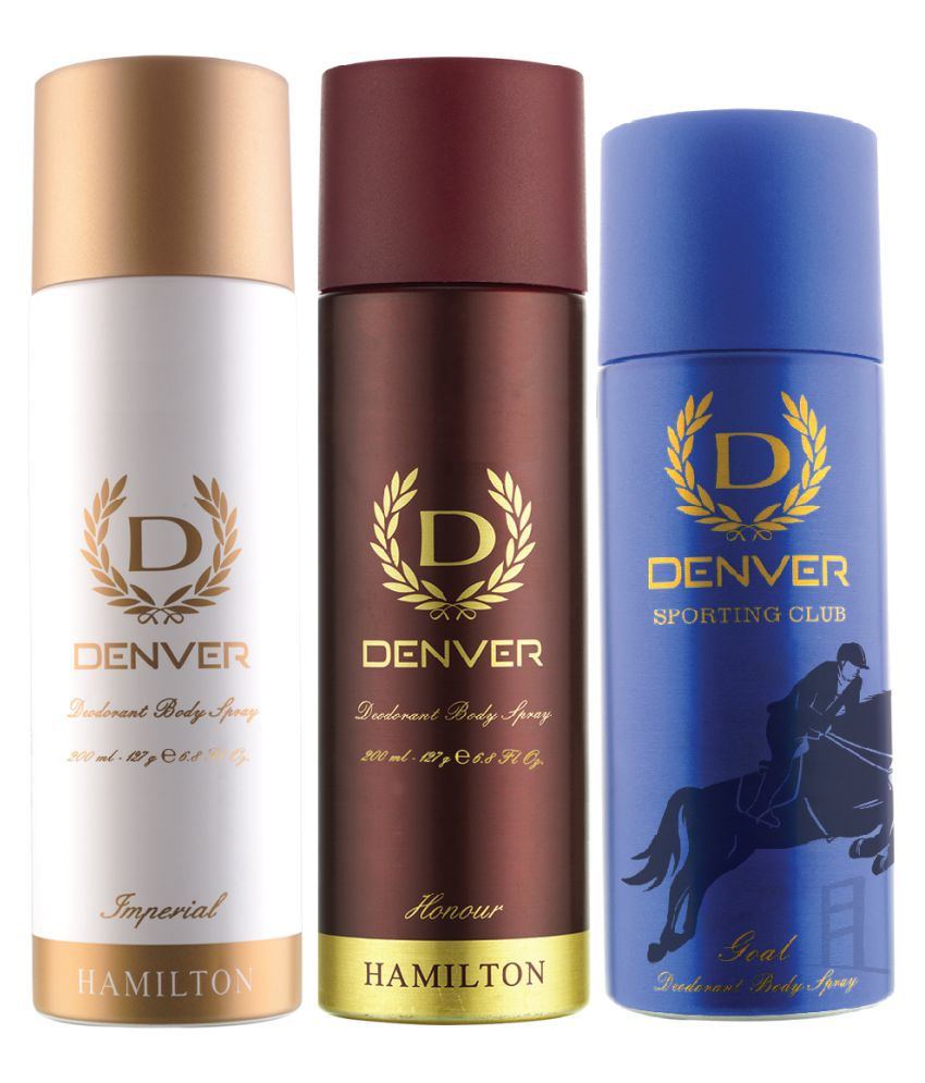     			Denver Goal, Imperial And Honour (Pack Of 3) Men Deodorant Spray 565 Ml