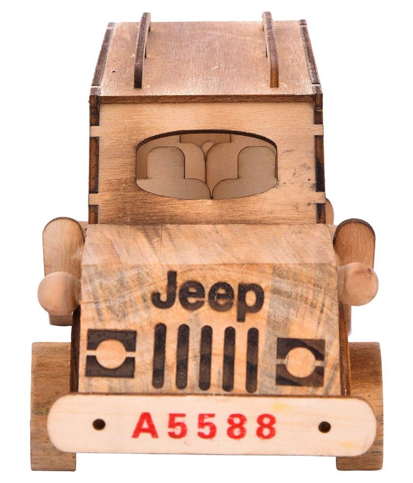wooden jeep toy