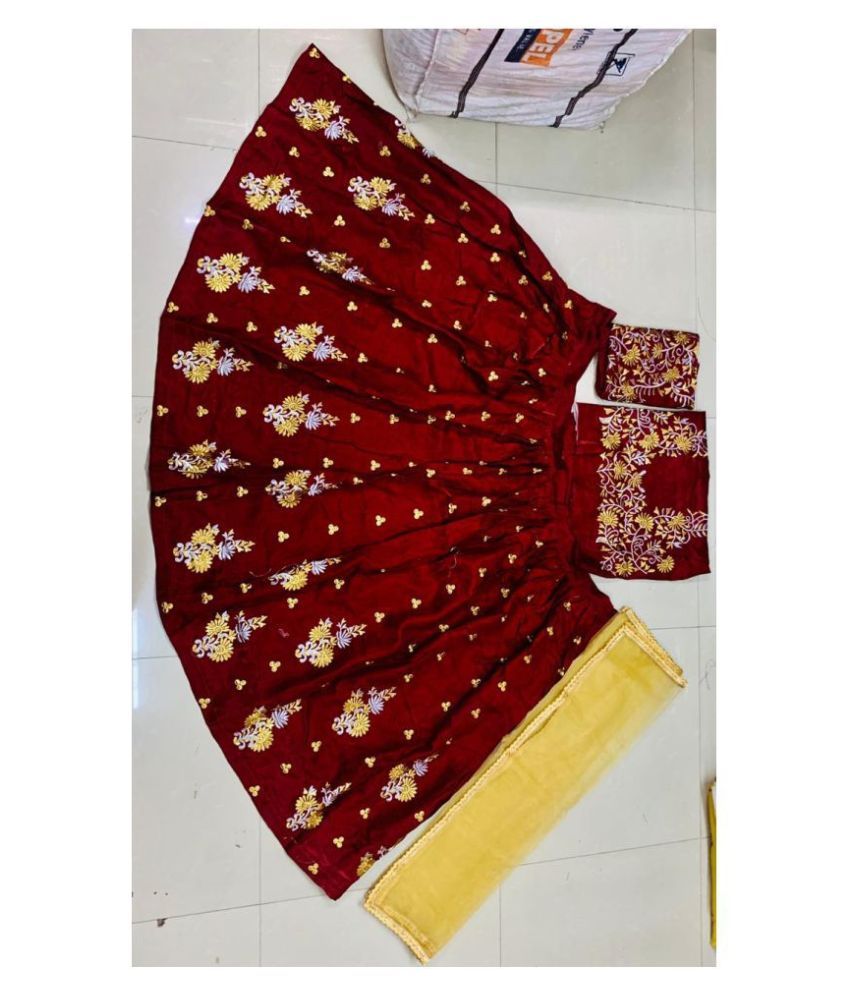 ASOPALAV CREATION Red Bangalore Silk Chaniya Choli Semi Stitched ...