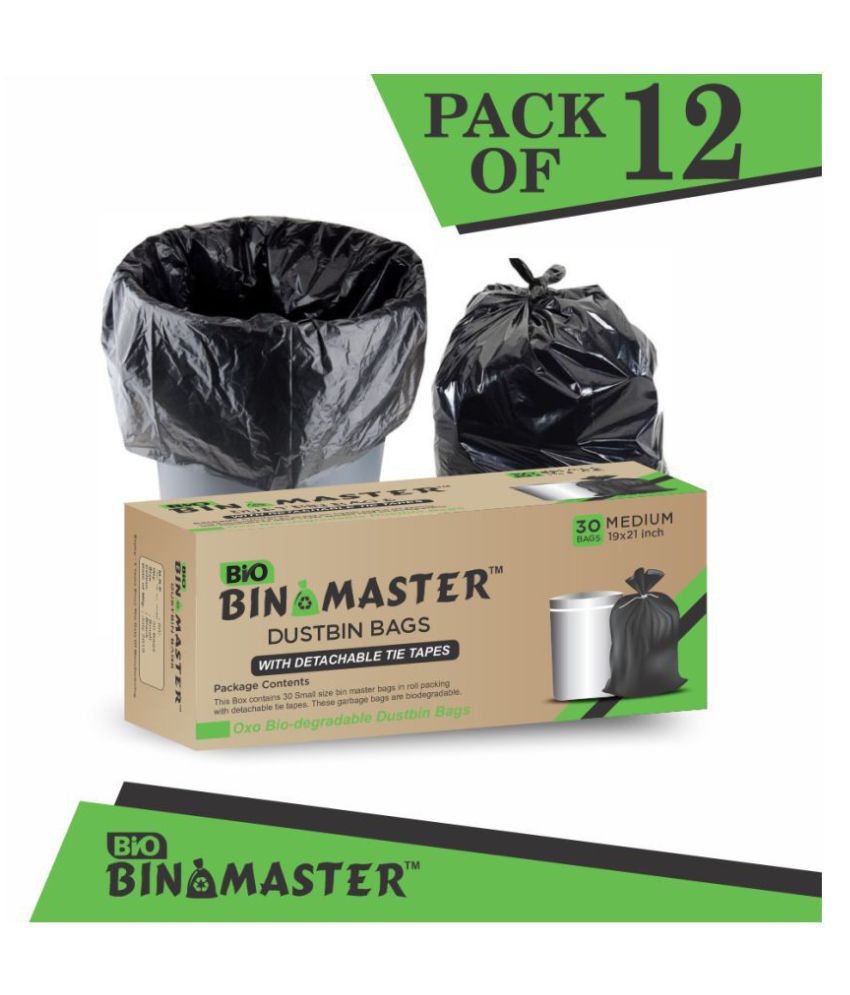 Bin Master OXO Biodegradable Garbage Bag with Detachable Tie Tapes