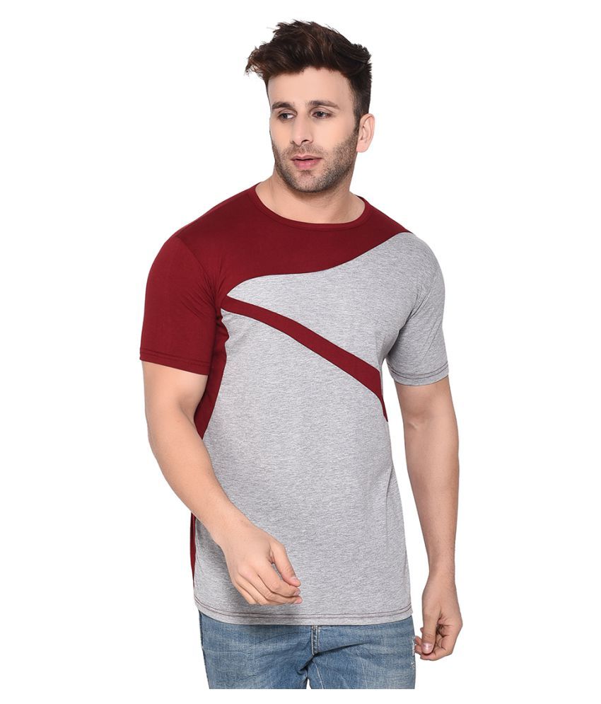     			Tfurnish Cotton Blend Silver Solids T-Shirt