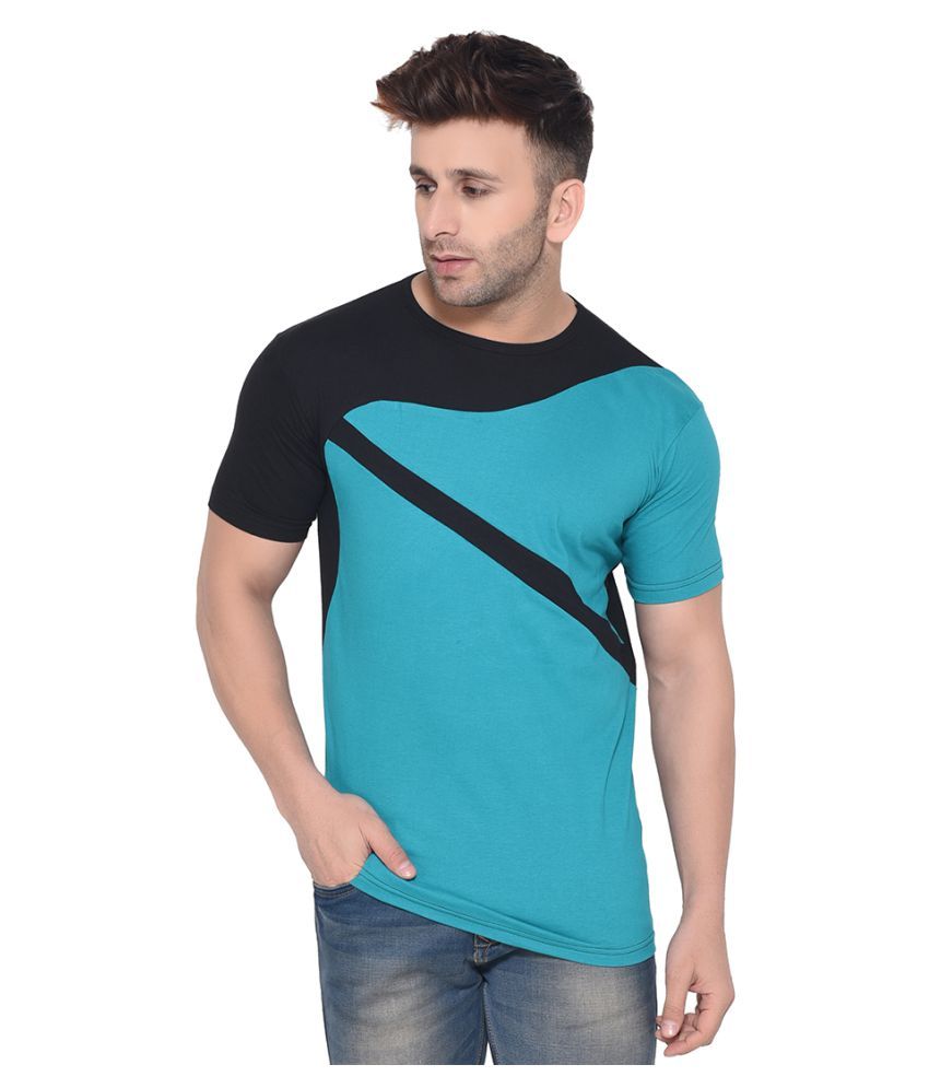     			Tfurnish Cotton Blend Turquoise Solids T-Shirt