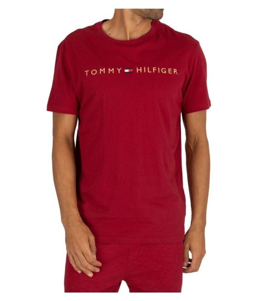 tommy hilfiger maroon t shirt