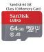 SanDisk 64 GB Class 10 microSDXC Memory Card with Adapter SDSQUAR 064G GN6MA