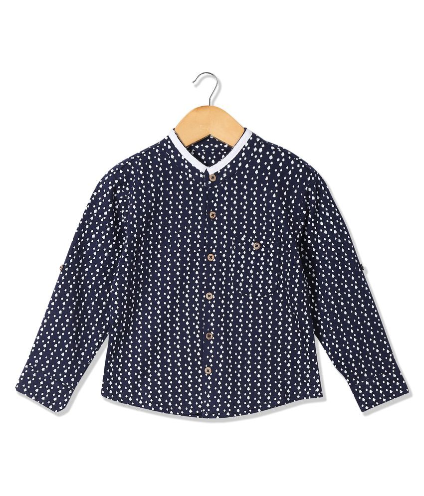 Boys Mandarin Collar Printed Shirt Buy Boys Mandarin Collar Printed
