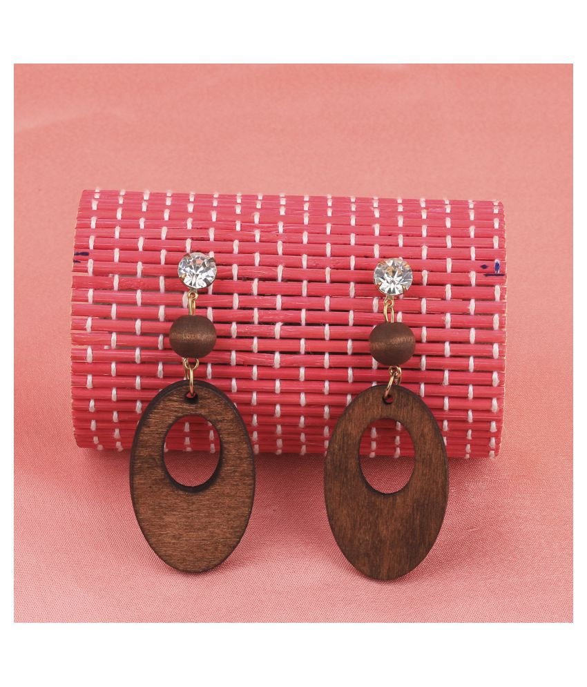     			SILVER SHINE  Attractive Wooden Light Weight Earrings for Girls and Women.