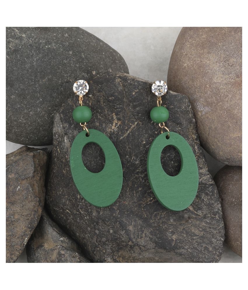     			SILVER SHINE Beautiful Stylish Wooden Light Weight Dangler Earrings for Girls and Women.