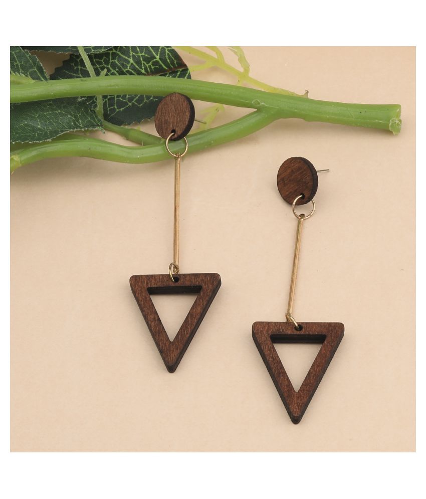     			SILVER SHINE Party Wear Natural    Wooden Earring for Perfect and Different Look For women