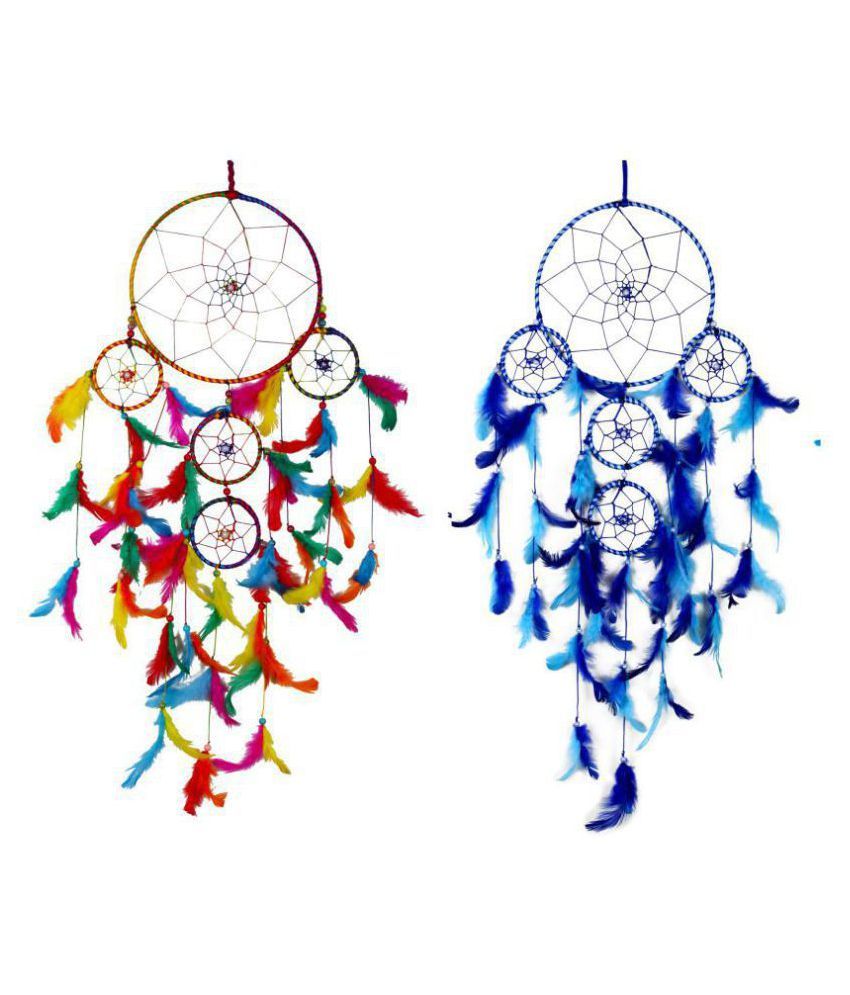     			Feather Multicolour Dream Catcher - Pack of 2 ( X cms )