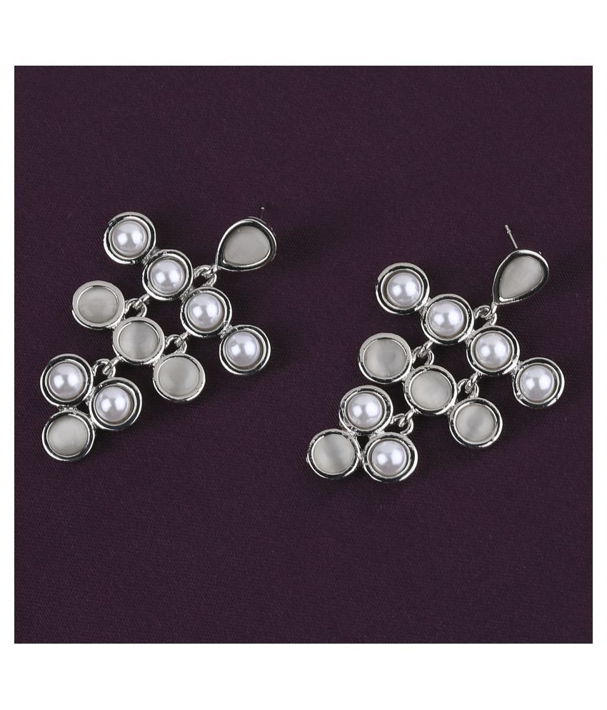     			SILVER SHINE Charm Stylish Silver Pearl Earring For Women Girl