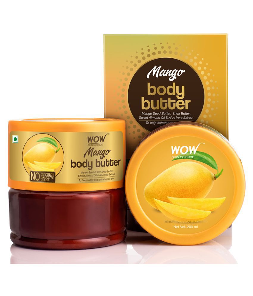 WOW Skin Science Mango Body Butter - No Parabens, Silicones, Mineral Oil & Color - 200mL