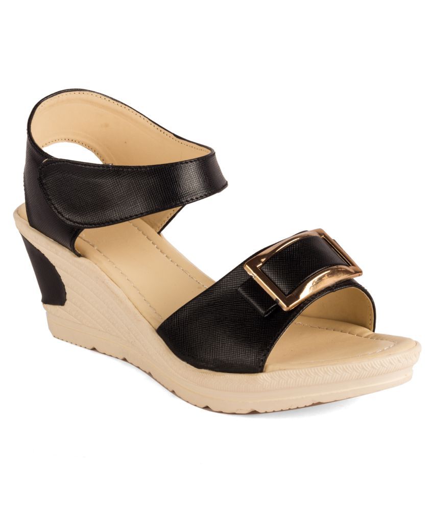 cute black wedge heels