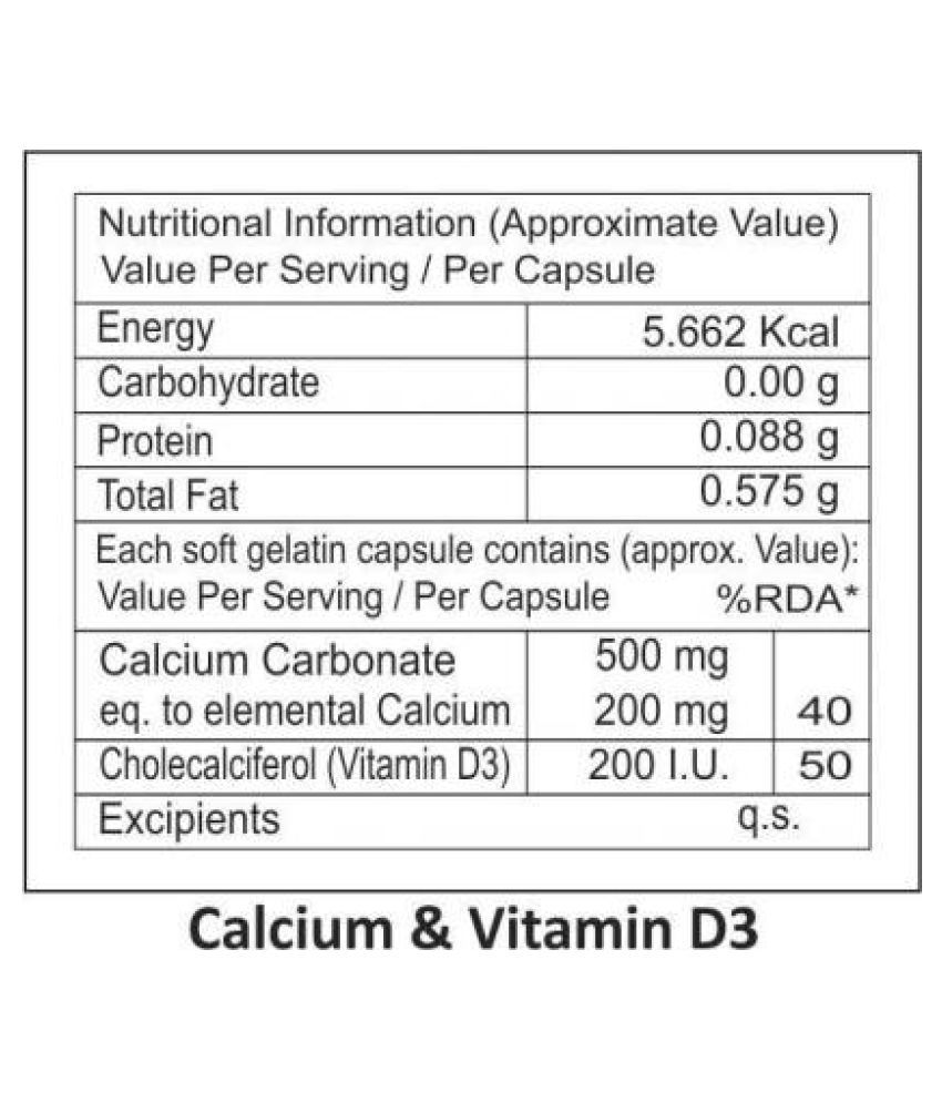 La Nature's Calcium & Vitamin D3 + Flax seed Oil + Fish Oil Capsule 60
