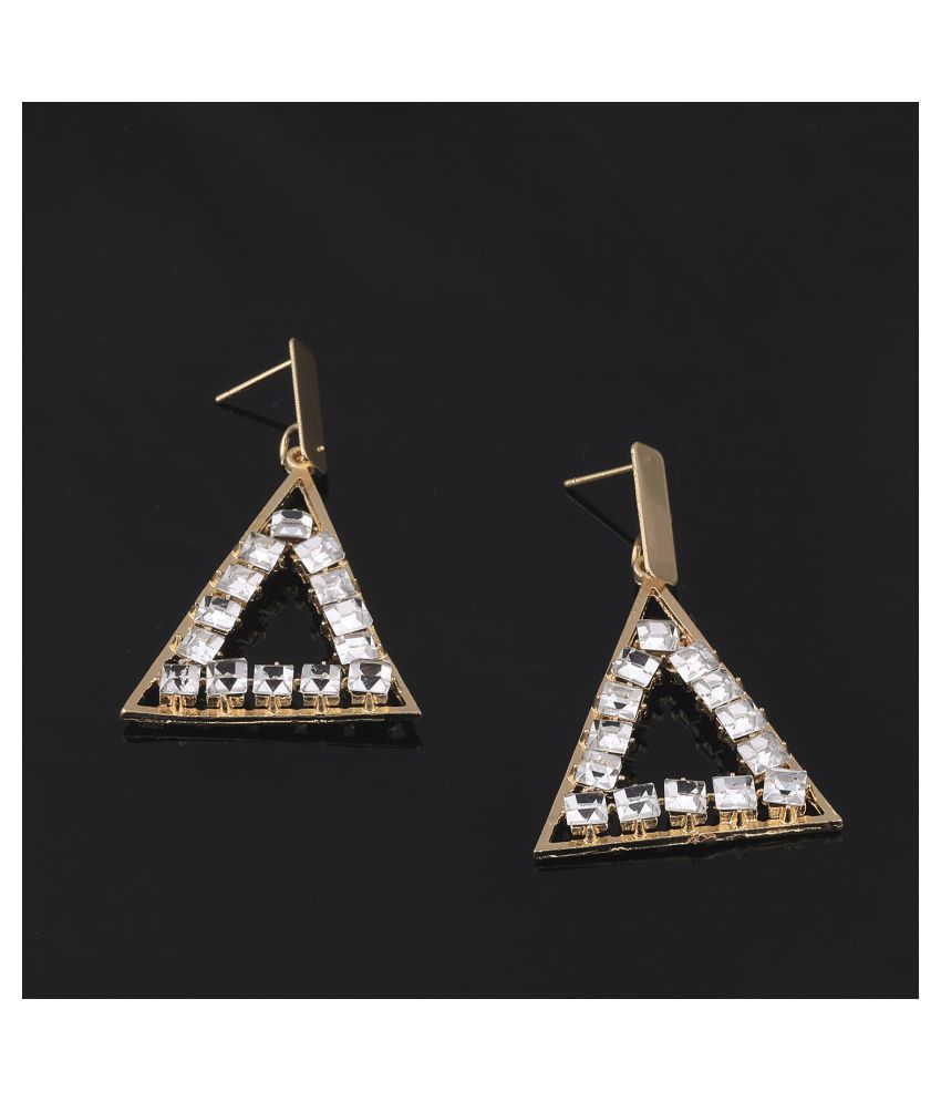     			SILVER SHINE Gold Plated Charm Diamond Dangle  Earring For Women Girl
