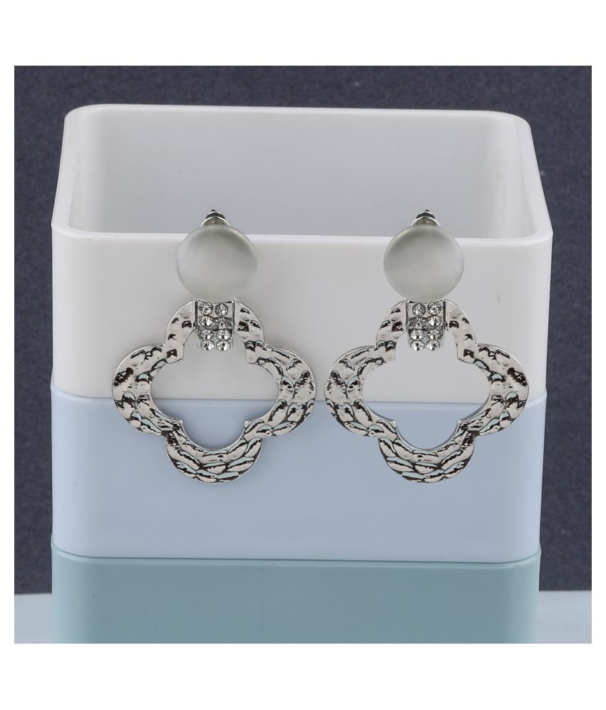     			SILVER SHINE Silver Plated Charm Party Wear Drop Earring For Women Girl