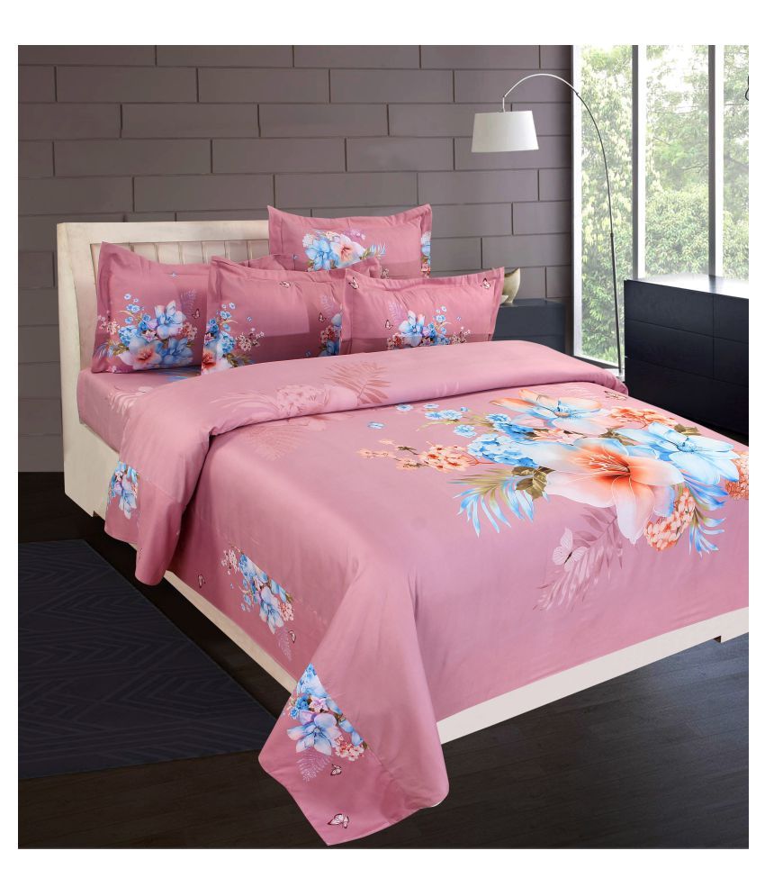 Beautiful Homes Cotton Double Bedsheet with 2 Pillow Covers Buy