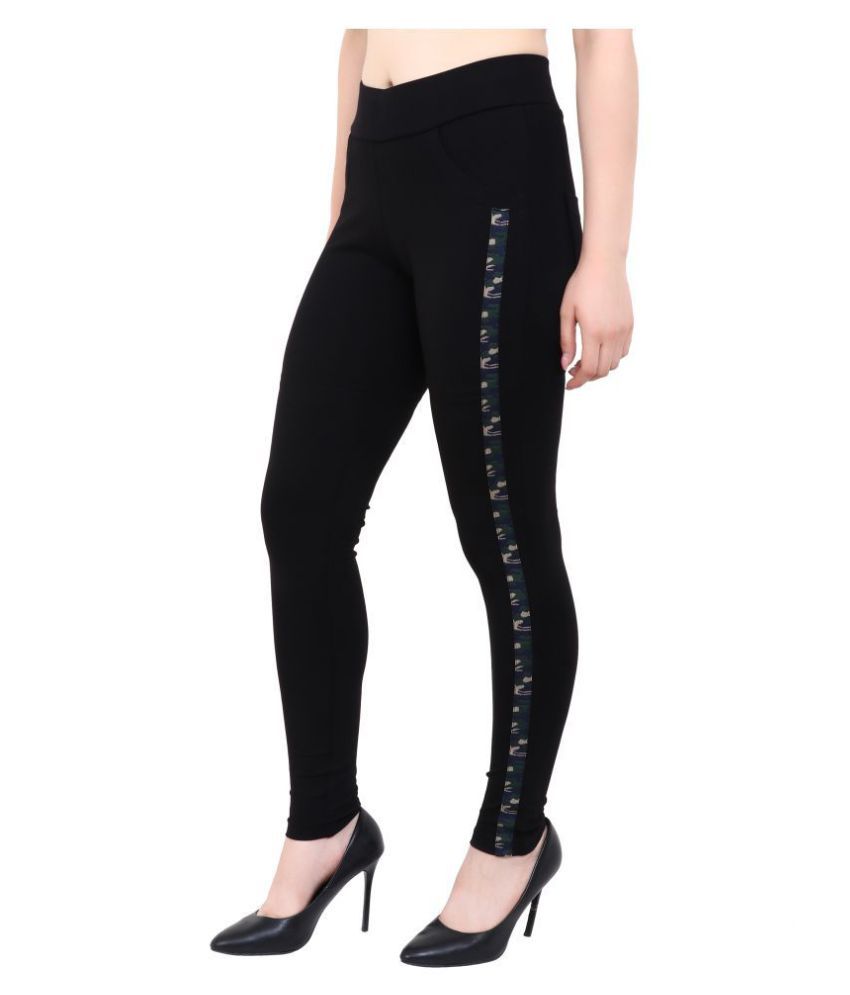 black cotton jeggings