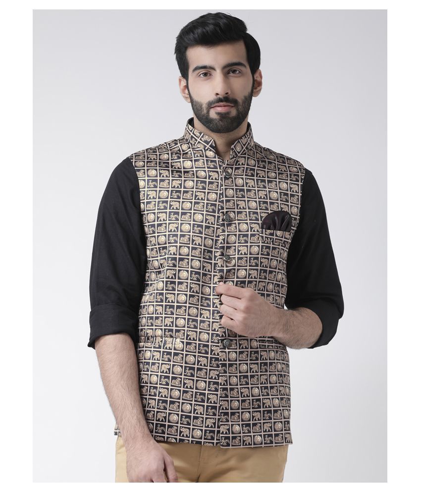     			Hangup Multi Cotton Blend Nehru Jacket