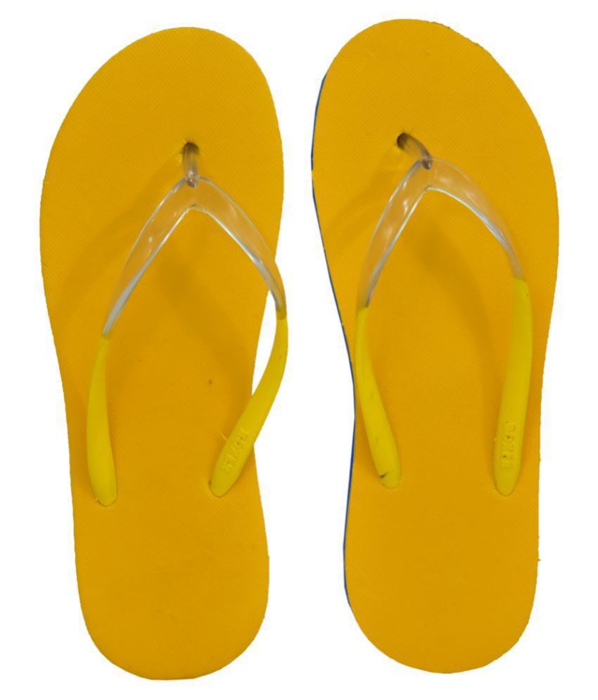 SOCCER FOOTWEAR Yellow Slippers Price in India- Buy SOCCER FOOTWEAR ...