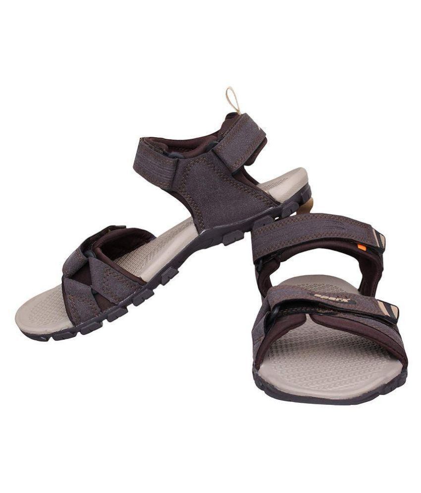 Sparx Brown Synthetic Leather Sandals Price in India- Buy Sparx Brown Synthetic Leather Sandals 