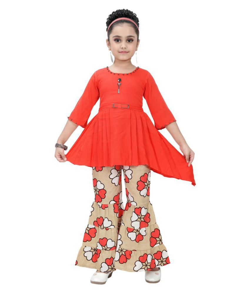     			Arshia Fashions Girls Party Wear Top And Palazzo Set