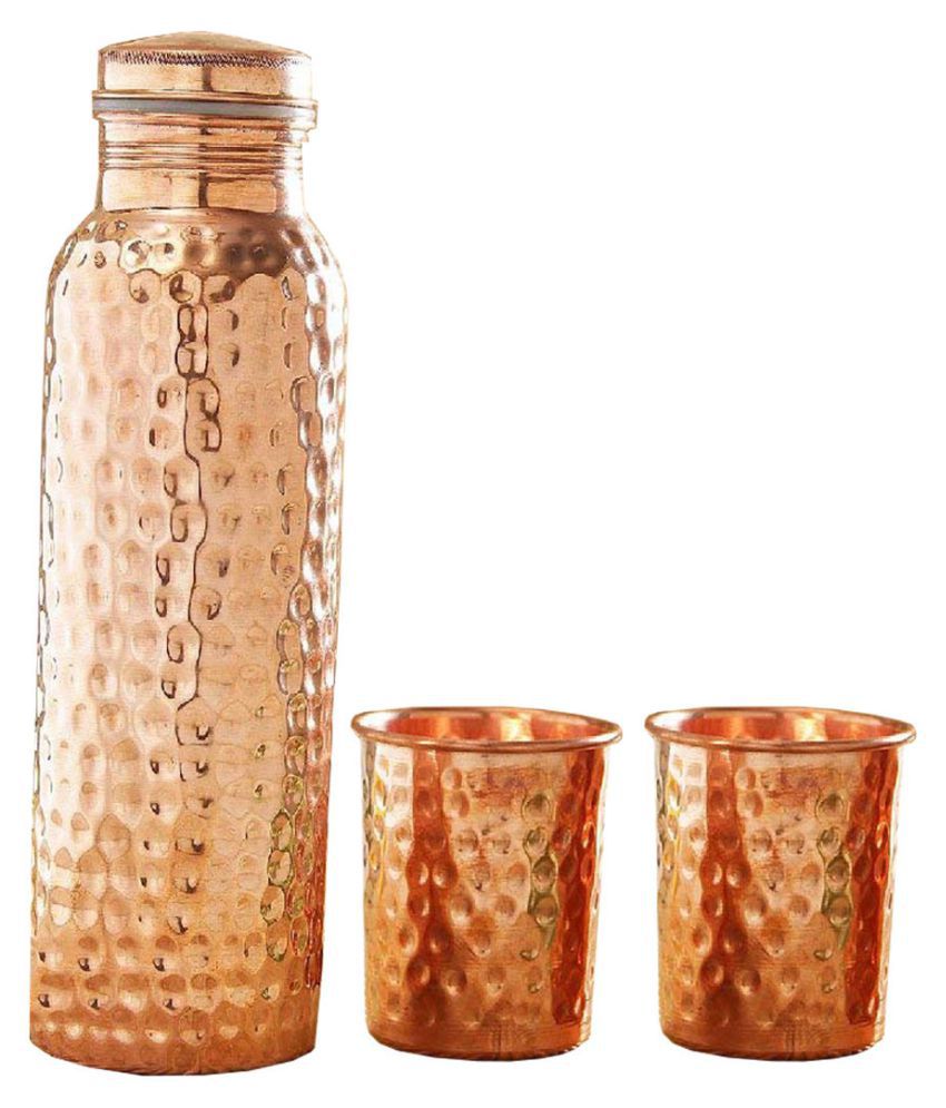    			Ornate BOTTLE Copper 1000 mL Copper Water Bottle set of 3