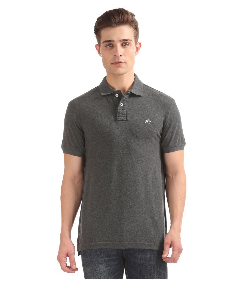 Aeropostale Cotton Blend Grey Plain Polo T Shirt - Buy Aeropostale ...