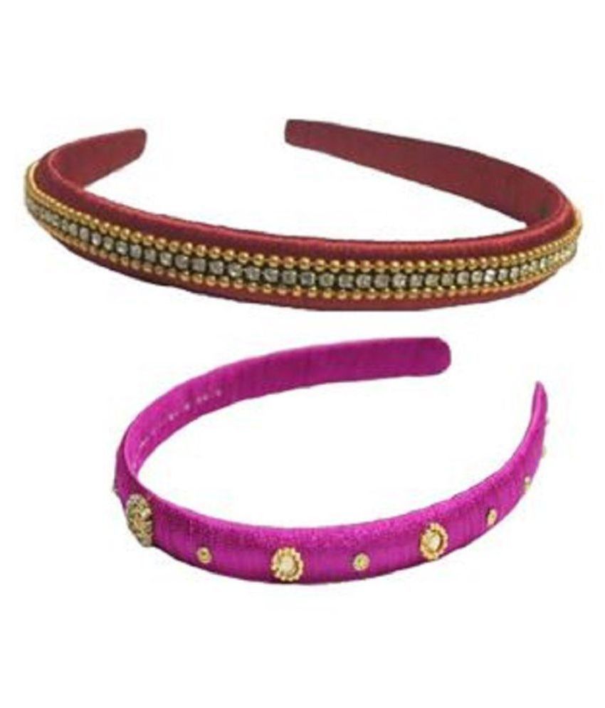 GO-FOR-IT Silk Thread Red and Purple Hairband for lovely kids.: Buy Online  at Low Price in India - Snapdeal