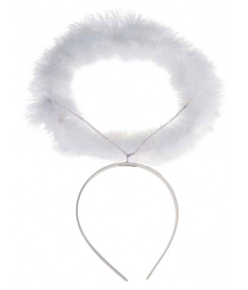     			Kaku Fancy Dresses Angel Hairband/Fluffy Hairband/Halo Hairband/Fairy Hairband/Christmas Party Dress Props Xmas Gift for Children -White, Free Size, for Girls