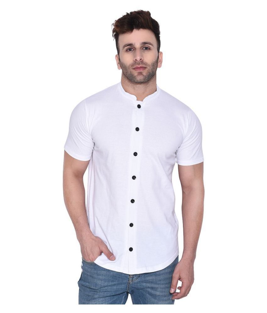     			Tfurnish Cotton Blend White Shirt