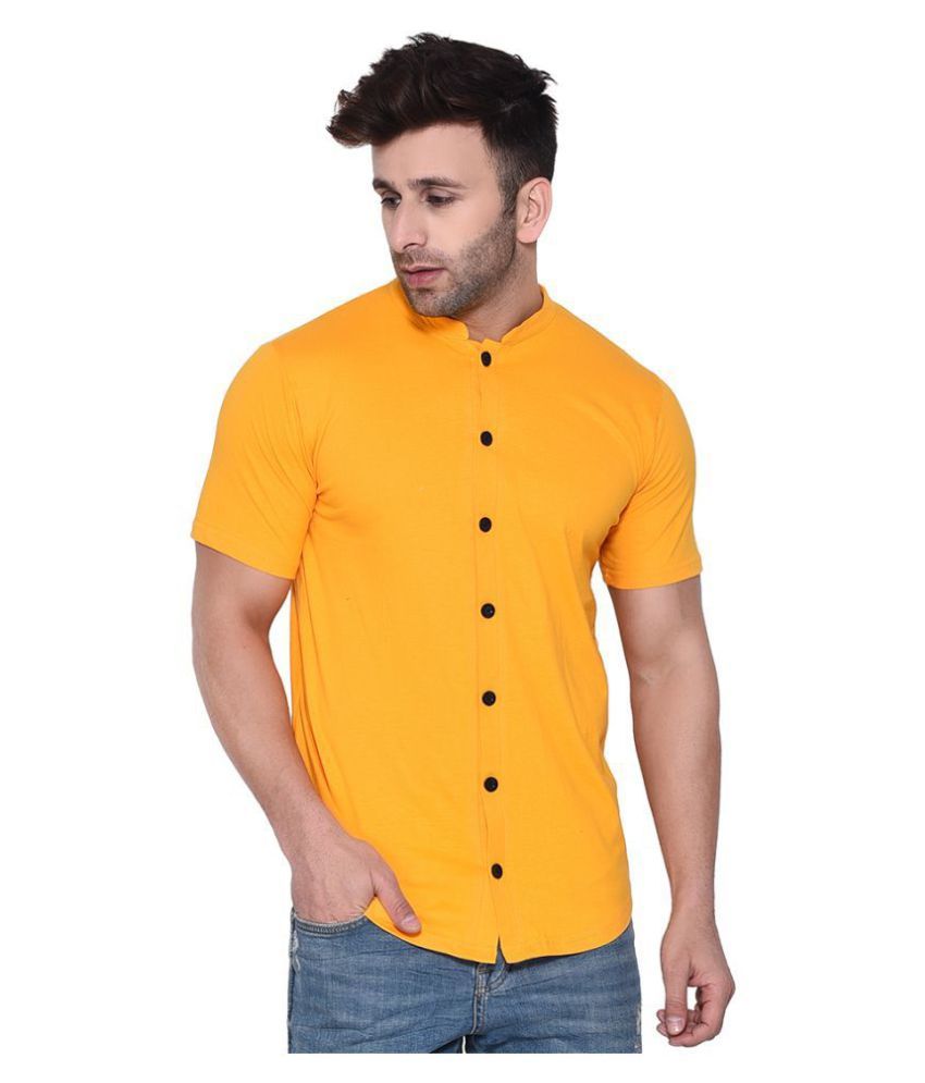     			Tfurnish Cotton Blend Yellow Shirt