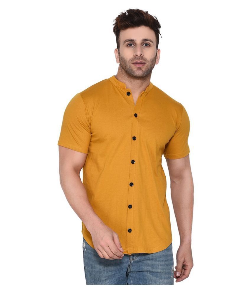     			Tfurnish Cotton Blend Gold Shirt