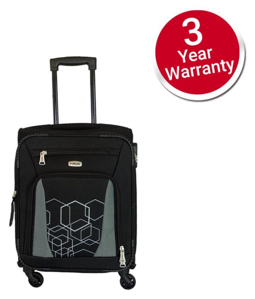 Timus Morocco Spinner Black Small 55cm 4 Wheel Trolley Suitcase