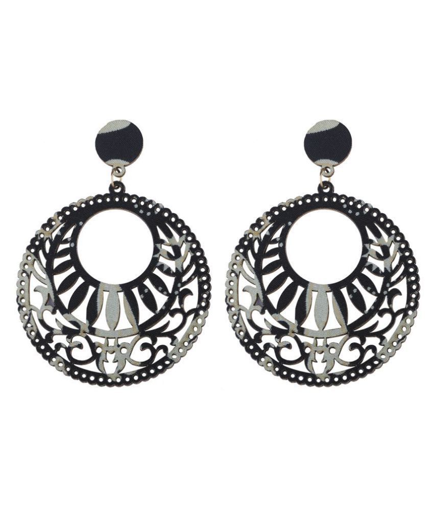     			SILVER SHINE Ethnic Party Wear Dangler Wooden Earrings For Girls and Women …