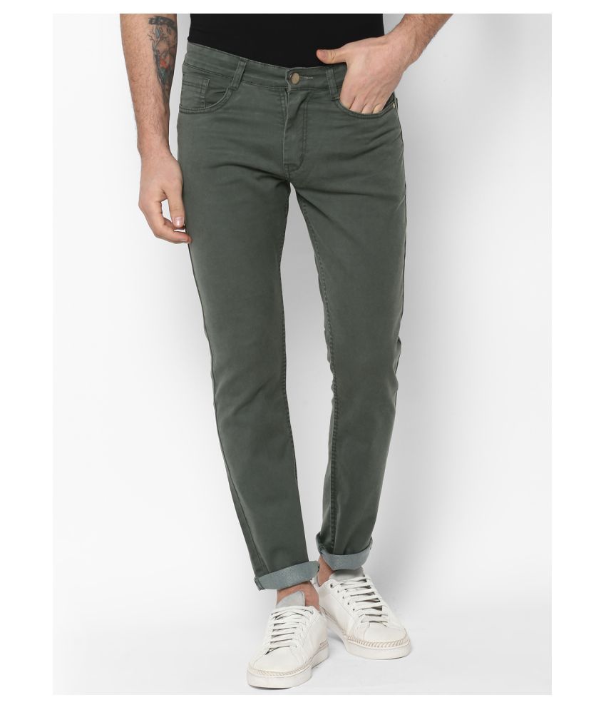 olive green stretch jeans