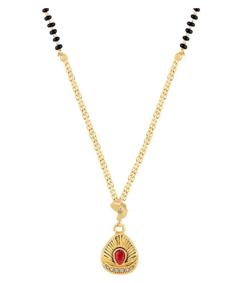     			SILVER SHINE Gold Plated Daily Wear Simple Designer Pandent Mangalsutra For Women