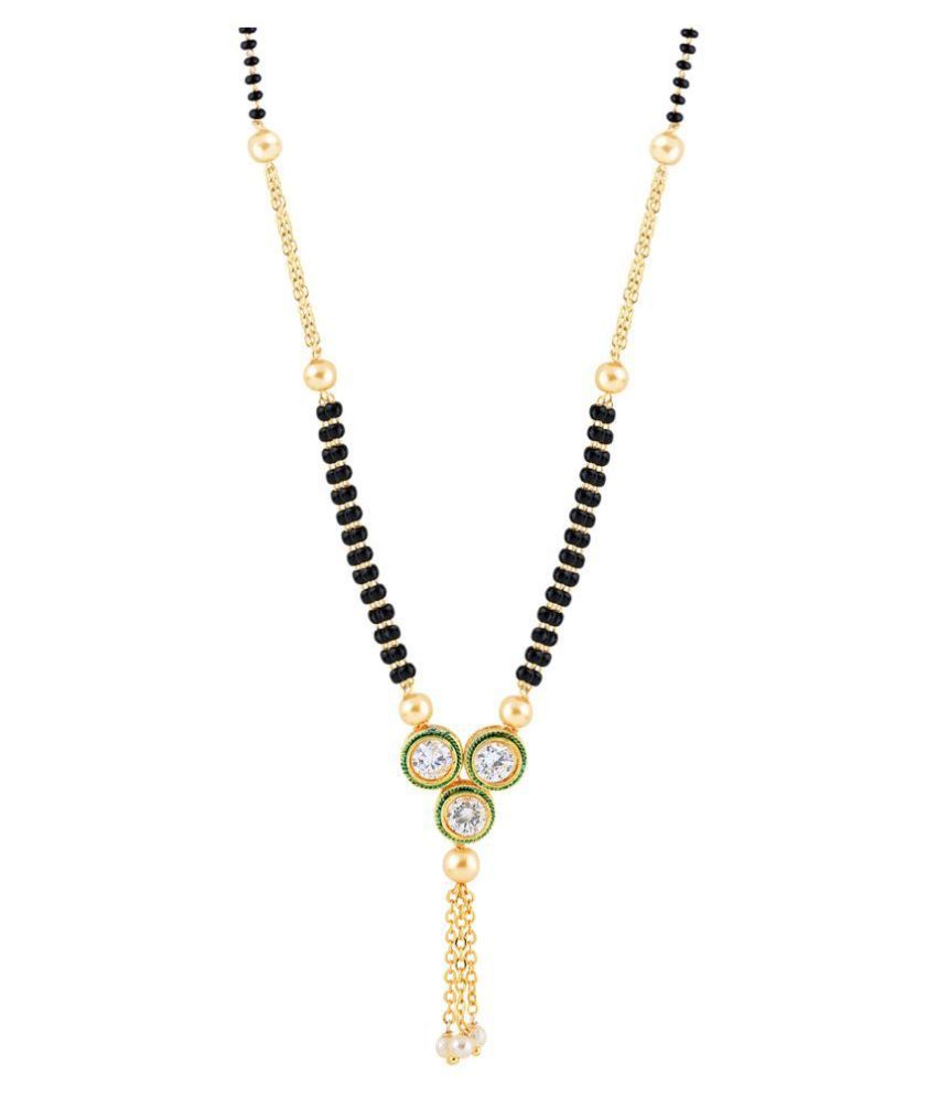     			SILVER SHINE Traditional Gold Plated Designer Pandent Mangalsutra For Women