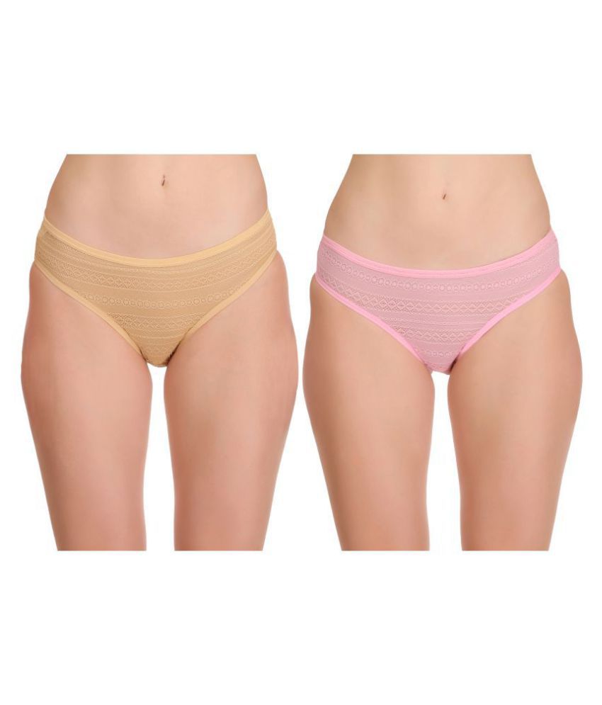     			Selfcare Pack of 2 Net/Mesh Women's Bikini Panties ( Multi Color )