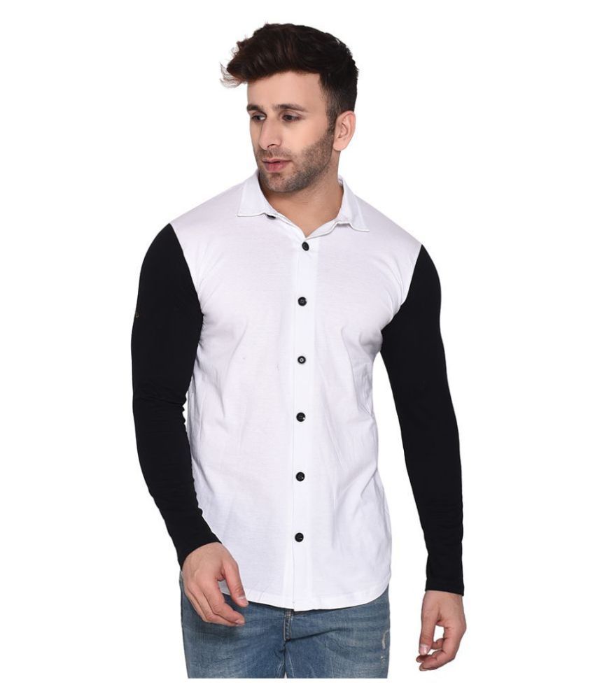     			Tfurnish Cotton Blend White Shirt