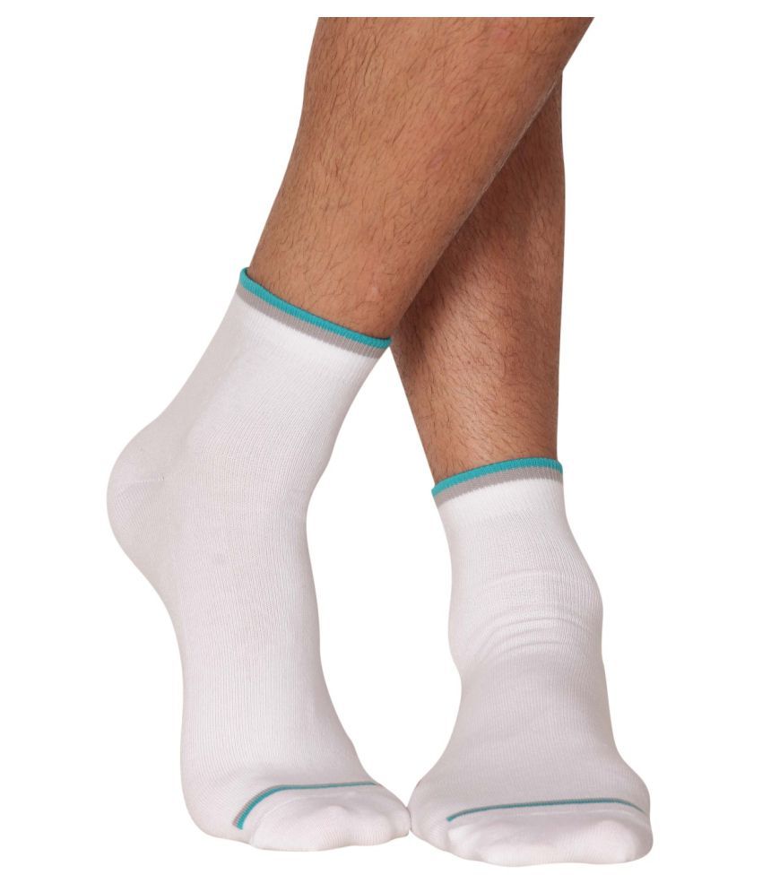 sgz333 White Casual Ankle Length Socks Pack of 4: Buy Online at Low ...