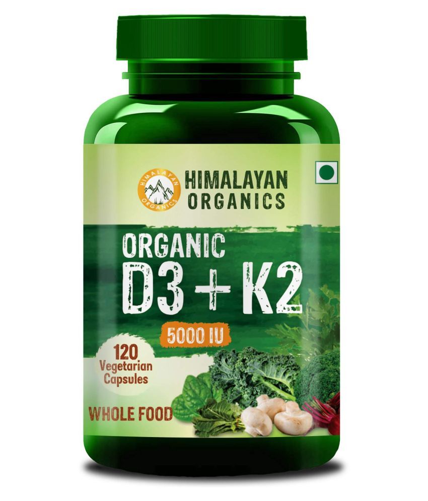 Himalayan Organics Organic D3 + K2 5000iu 120 No.s Vitamins Capsule ...