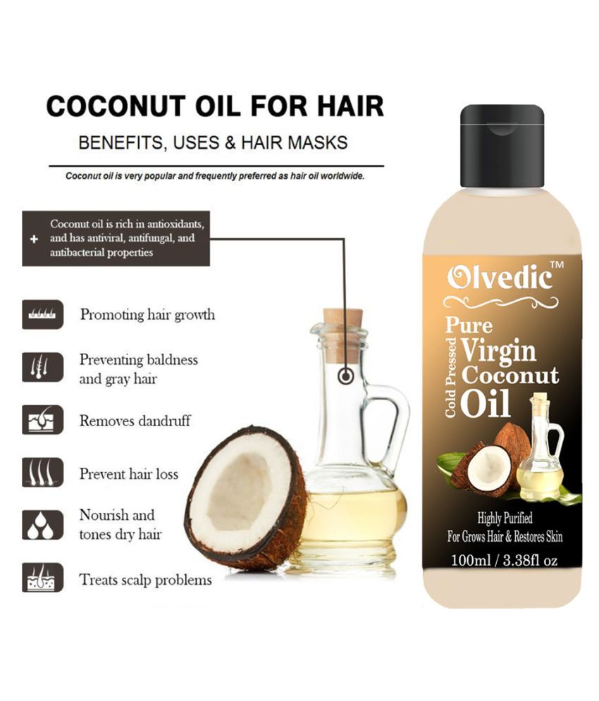 Olvedic 100 Pure Natural Virgin Coconut Oil Hair Growth 200 Ml