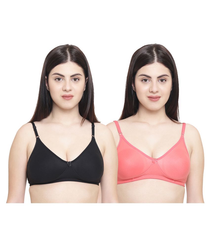     			Leading Lady Pack of 2 Cotton Non Padded Women's T-Shirt Bra ( Multi Color )