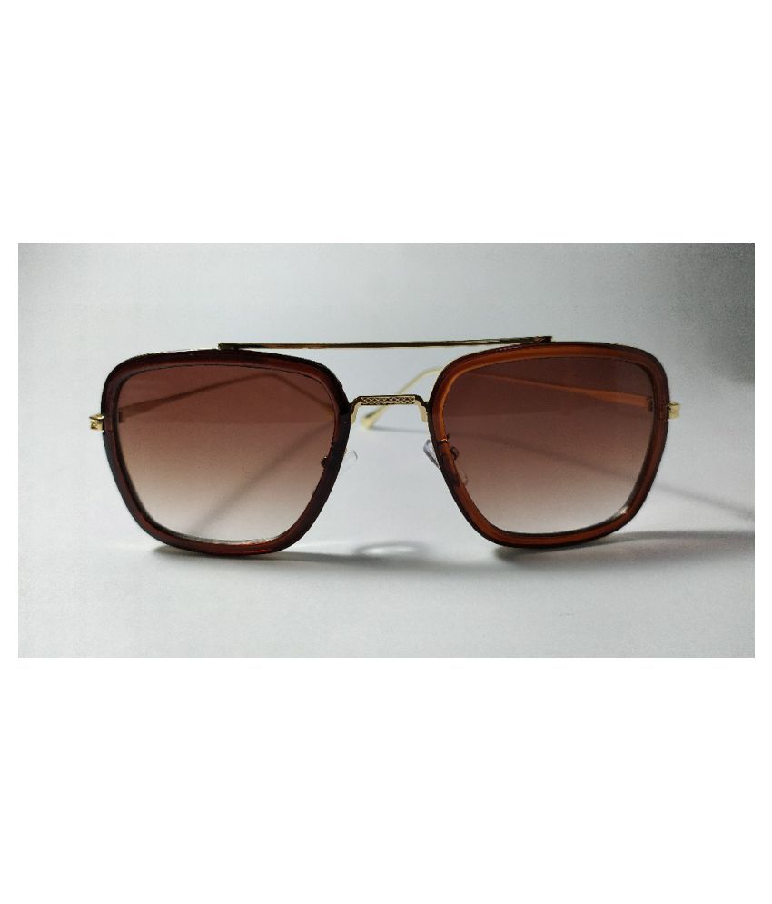 IronMan Brown Rectangle Sunglasses ( imbrwn ) Buy IronMan Brown