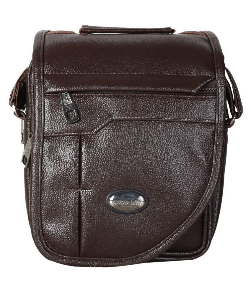     			Goodwin Brown P.U. Casual Messenger Bag