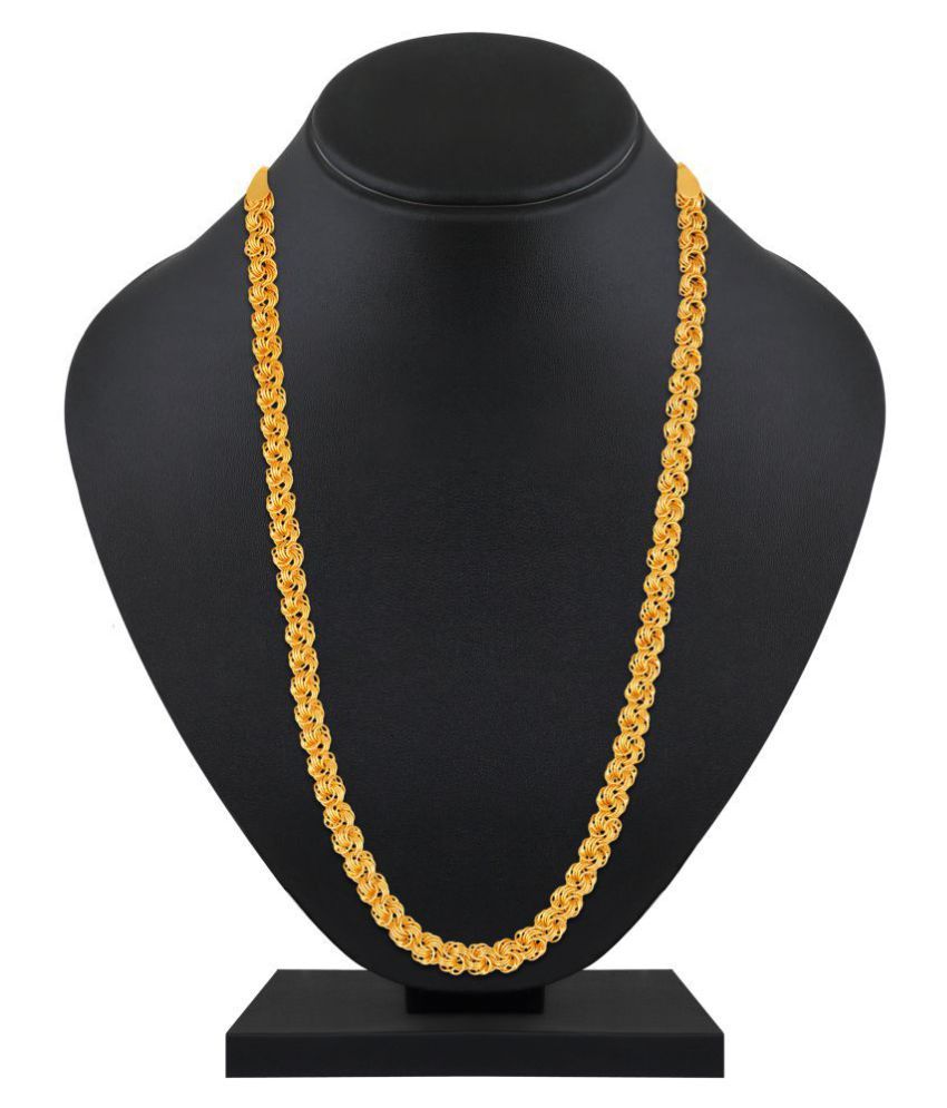 MFJ Fashion Traditional Brass 1 Gram Gold Plated Fancy Hand Made Link Chain For Men's Buy