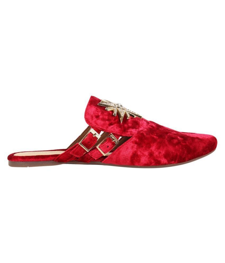 maroon pointed flats