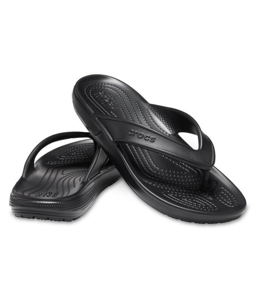 Crocs Relaxed Fit Black Thong Flip Flop Price in India- Buy Crocs ...